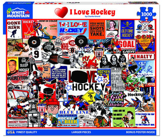 I Love Hockey 1000-Piece Jigsaw Puzzle