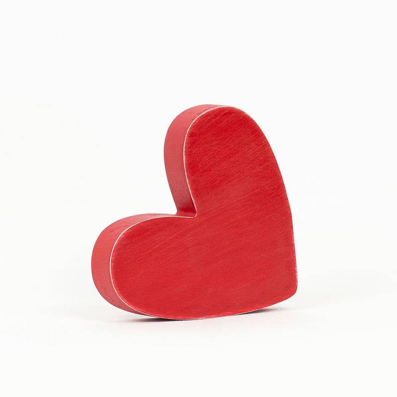 Red Wooden Heart Decor