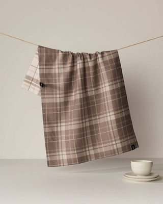 Geometry Oat Plaid Luxe Kitchen Towel