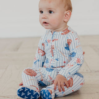 All Star Baseball Zip-Up Footie Pajama