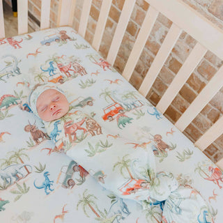 Dino Explorer Knit Swaddle Blanket