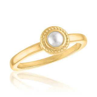 Pearl Rope Halo Gold Ring