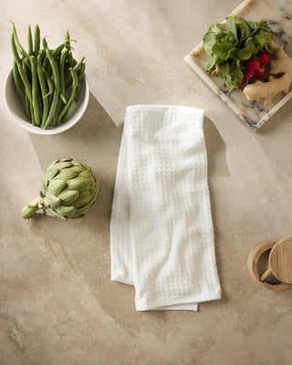 Geometry Salt Truffle Hand Towel – Luxury Waffle Weave Kitchen Towel