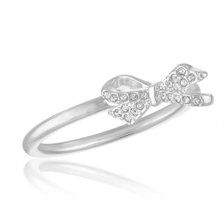 Silver CZ Bow Stack Ring