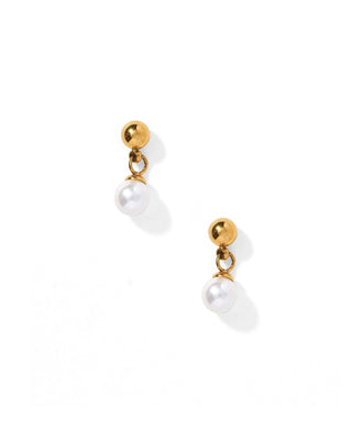 Millie Pearl Gold Screwback Stud Earrings