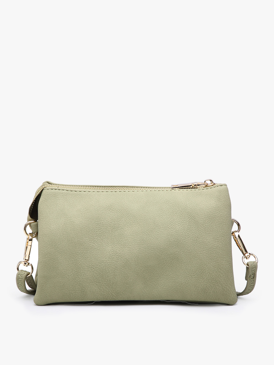 Riley Solid Color 3 Compartment Crossbody/Wristlet