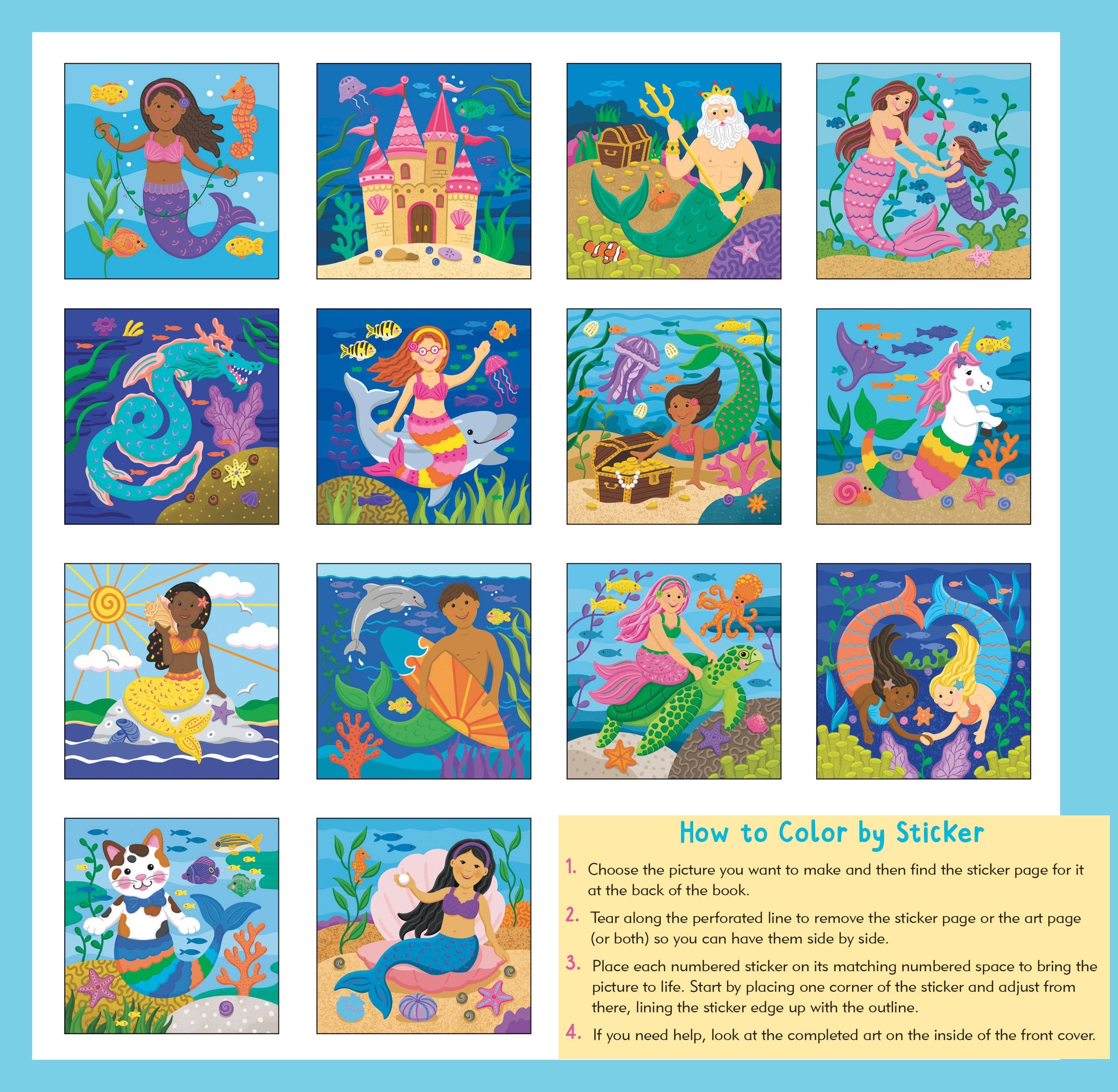 My First Color-by-Sticker Book - Mermaids & More