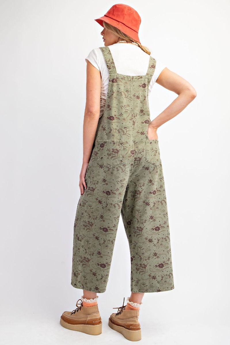 Floral Print Twill Jumpsuit