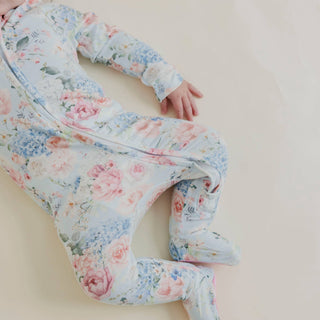 Genevieve Floral Zip-Up Footie Pajama