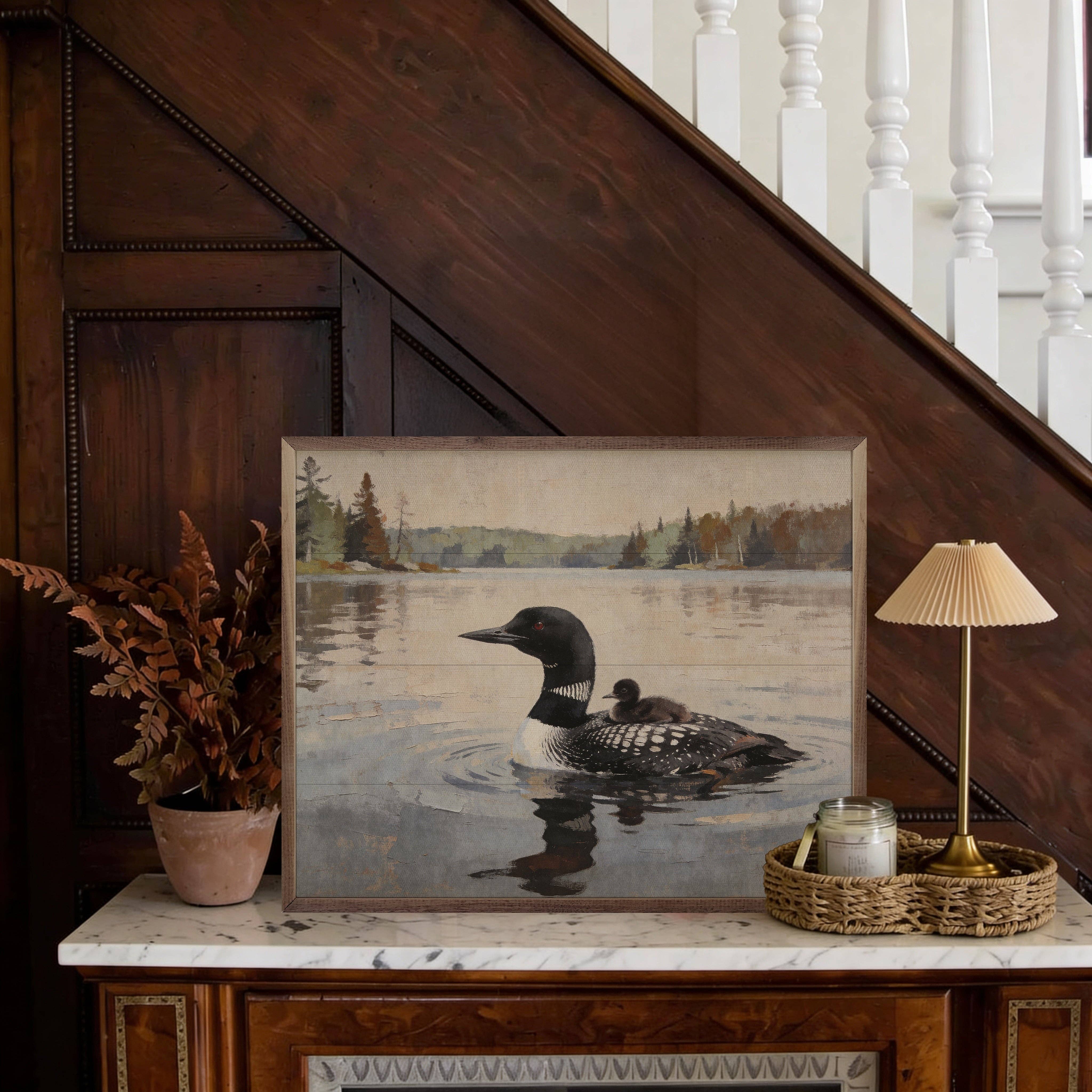 Loon And Baby On The Lake