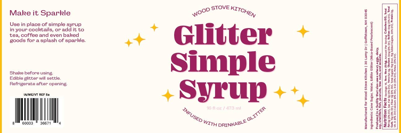 Glitter Simple Syrup with Edible Glitter