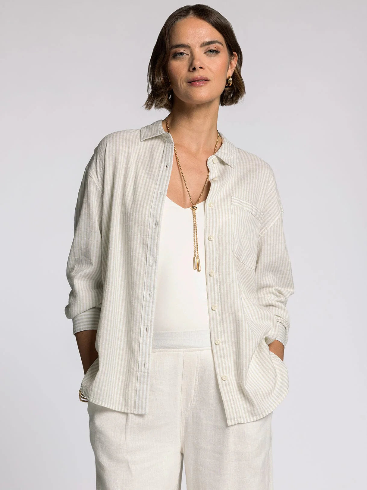 Edison Striped Button Front Shirt