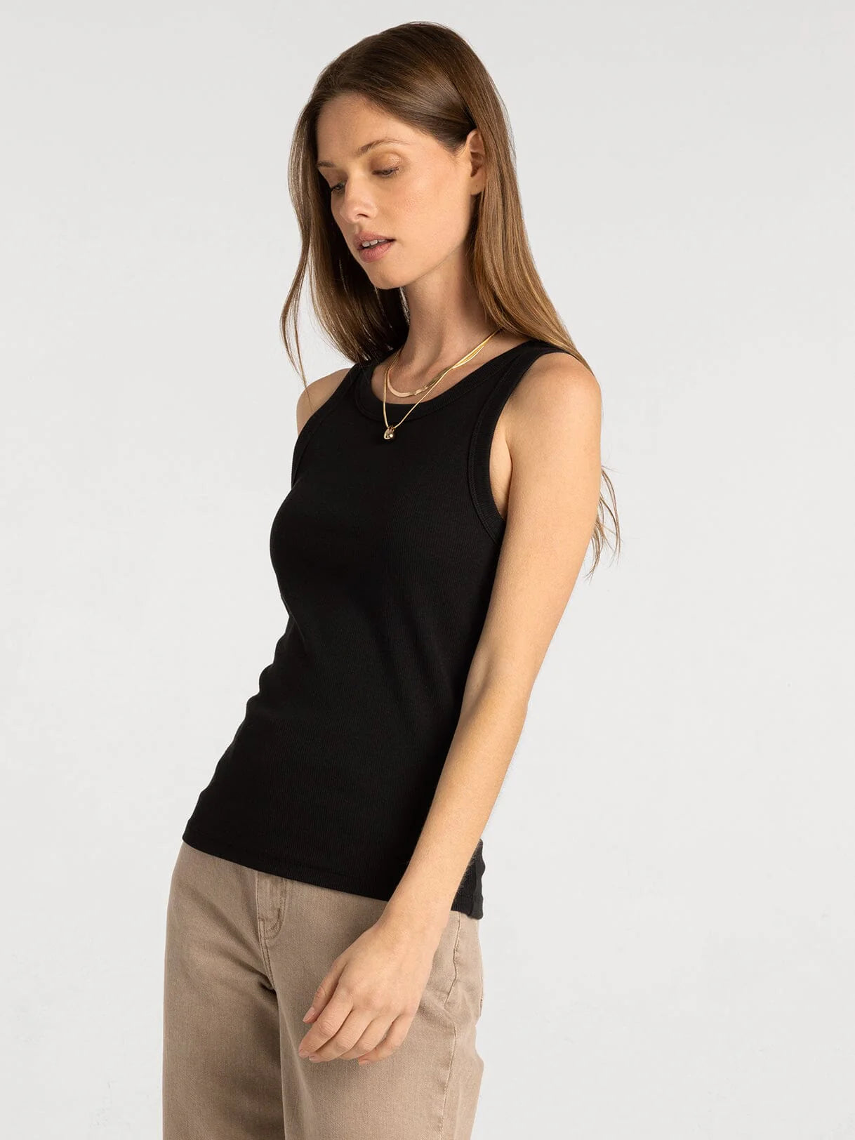 Edlin Tank | Crew Neck Sleeveless Cotton Modal Top