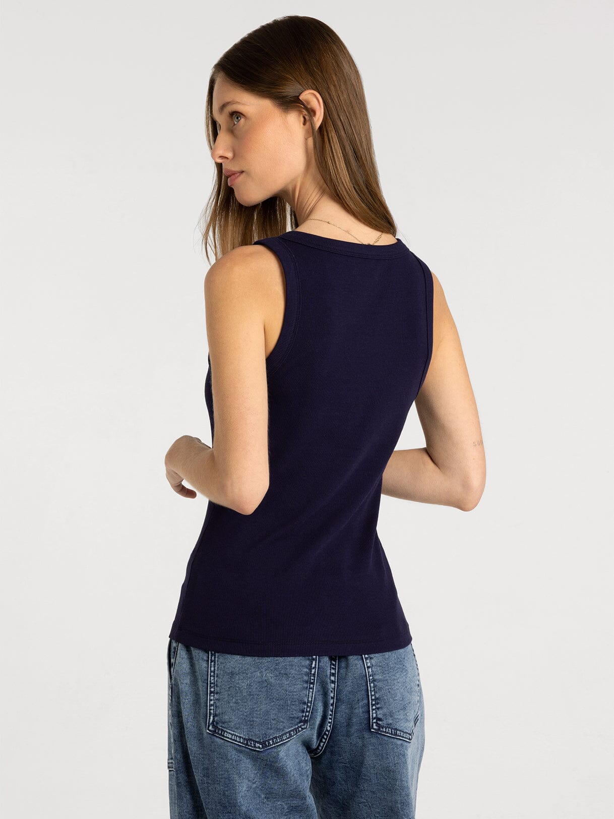 Edlin Tank | Crew Neck Sleeveless Cotton Modal Top