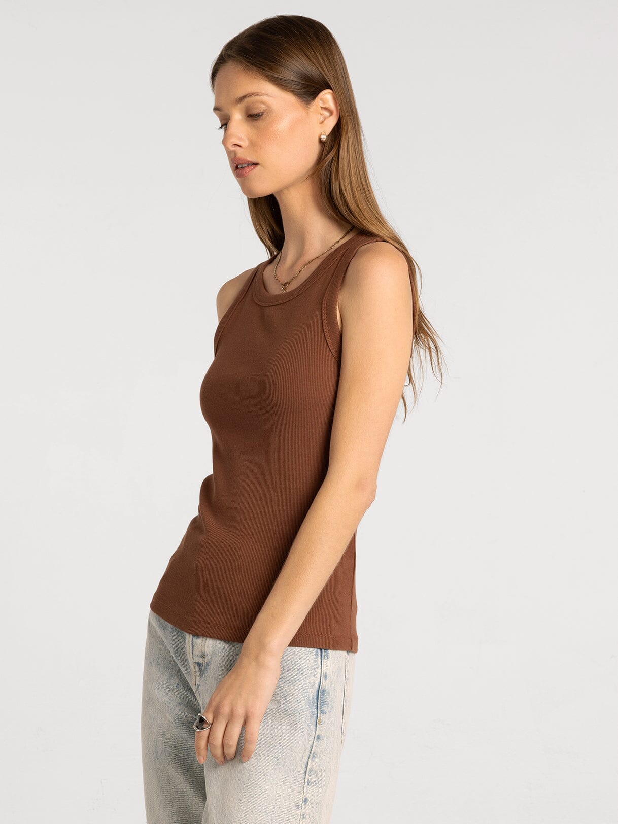 Edlin Tank | Crew Neck Sleeveless Cotton Modal Top