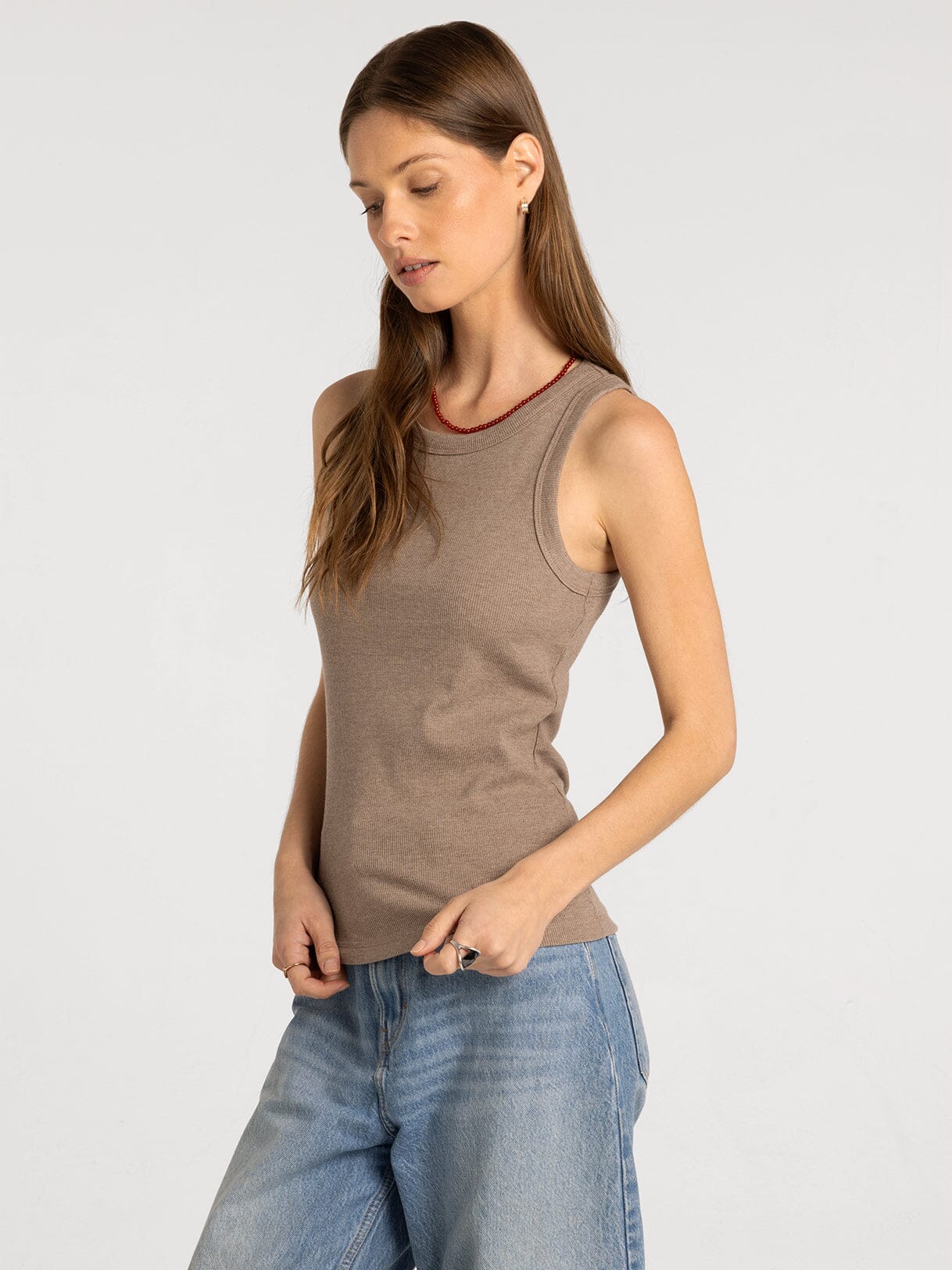 Edlin Tank | Crew Neck Sleeveless Cotton Modal Top