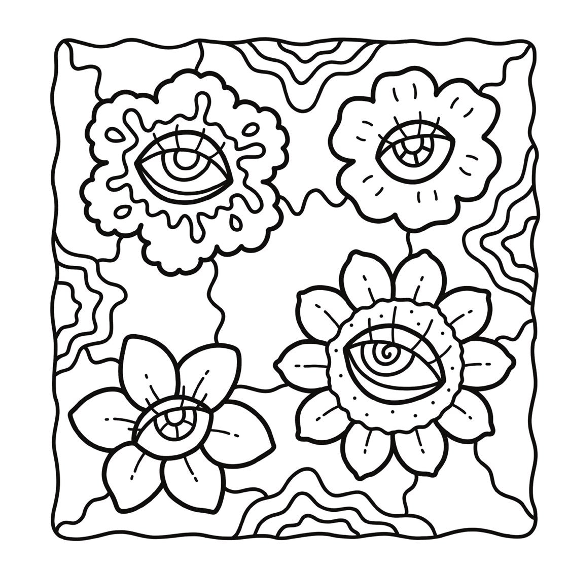 Trippy & Groovy: Bold & Easy Coloring Book | Psychedelic Adult Coloring