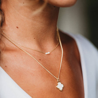 K'Lani Glimmer Gold Pearl Necklace Set