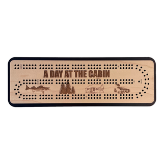 A Day at the Cabin Travel 2 Track Cribbage Board