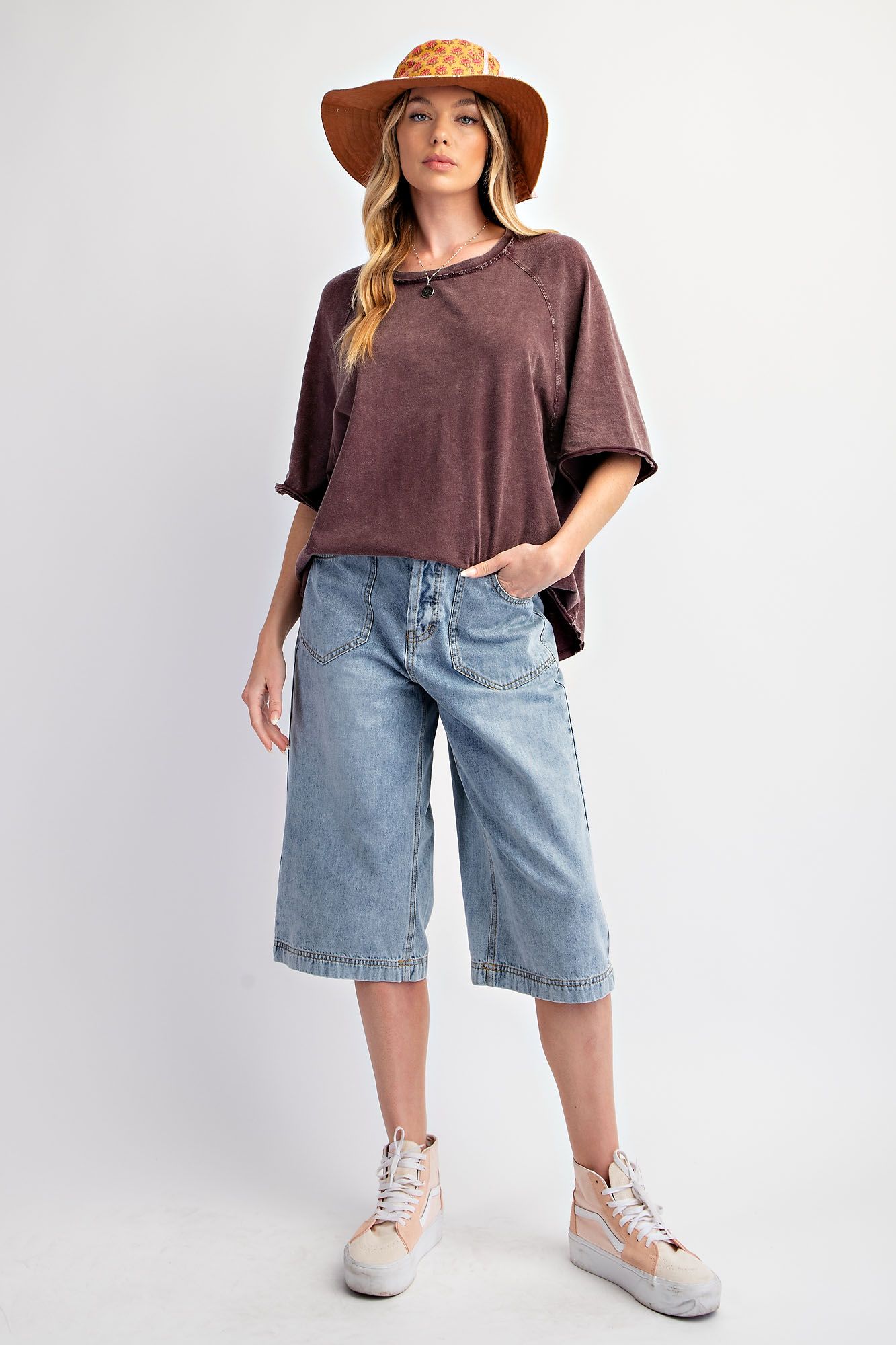 Mineral Washed Short Sleeve Top