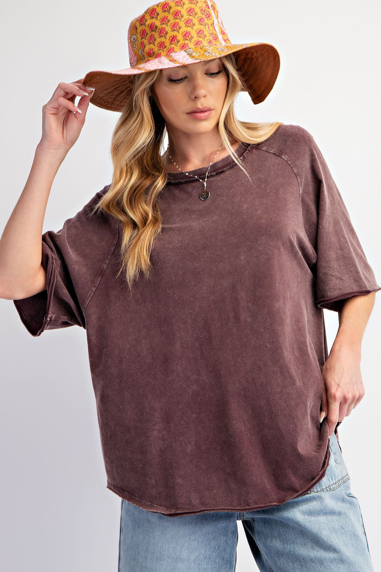 Mineral Washed Short Sleeve Top