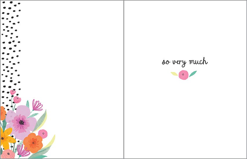 Thank You Greeting Card - Dotty Flower Vase