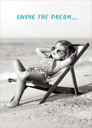Birthday Card Little Kid Relaxing On Beach