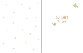 Clothesline & Birds New Baby Greeting Card