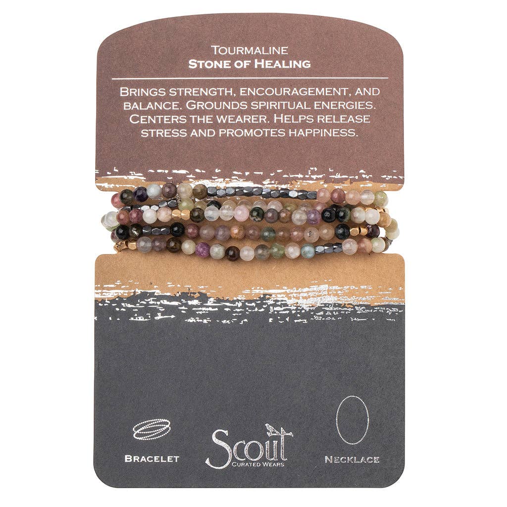 Scout Stone Wrap Bracelet & Necklace – Tourmaline Stone of Healing