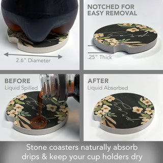"Pray" Single Packaged Stone Car Coaster