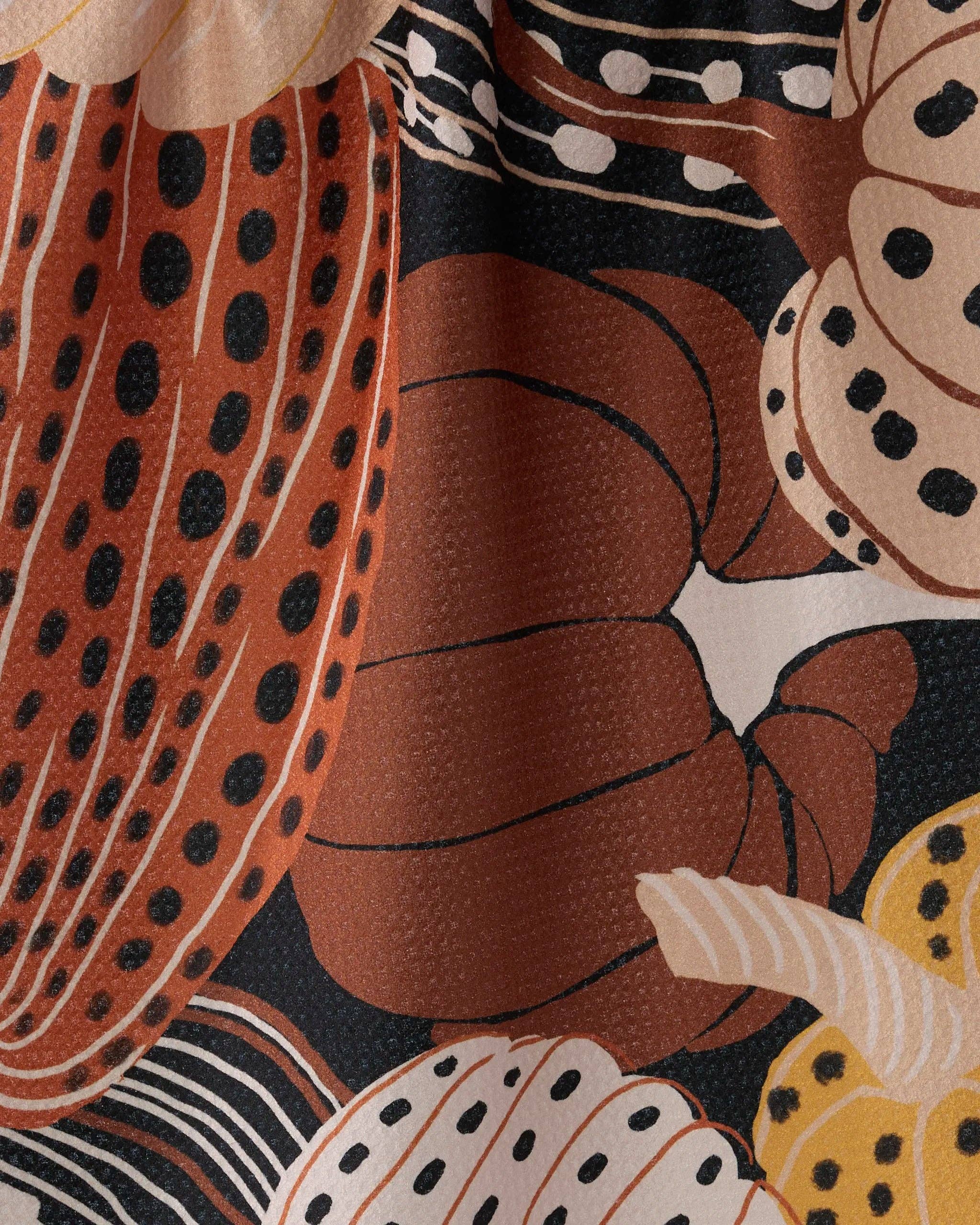Geometry Painted Patch Tea Towel | Autumn Pumpkin Pattern