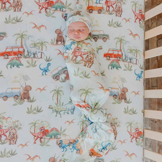Dino Explorer Knit Swaddle Blanket