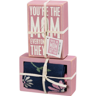 You're The Mom Everyone Wishes They Had Box Sign & Sock Gift Set