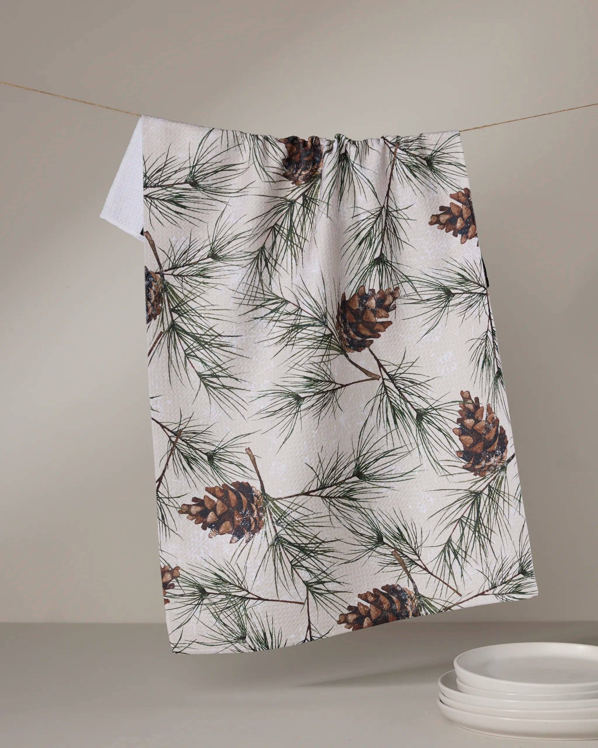 z Geometry Evergreen Frost Tea Towel