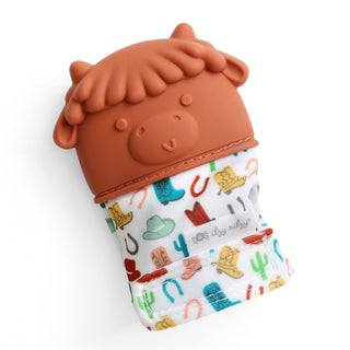 Itzy Ritzy Silicone Teething Mitt - Highland Cow