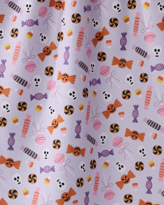 Geometry Spooky Sweets Halloween Tea Towel | Purple Halloween Kitchen Towel