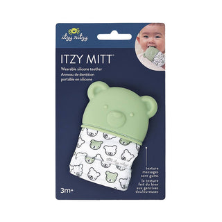 Itzy Ritzy Silicone Teething Mitt - Sage Bear