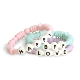 Bitzy Bands Silicone Teething Rings – Set of 3