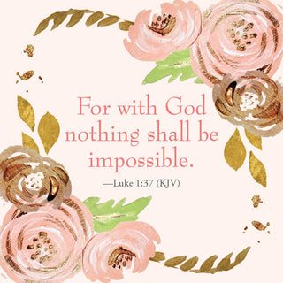 Sample page of Faith Desktop Flipbook with pink and gold flowers and a Bible verse quote on a white background.