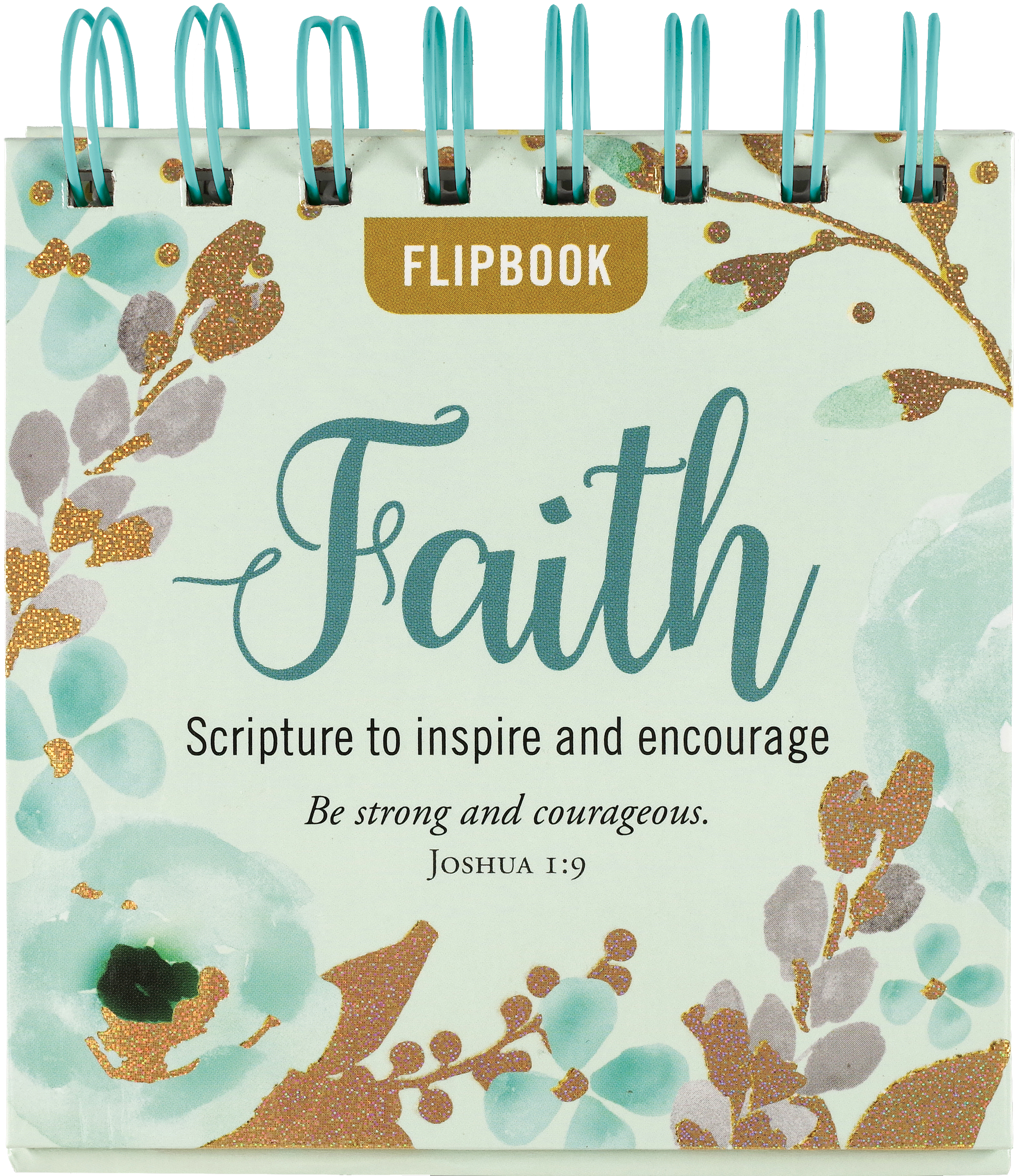 Flipbook titled 'Faith' with floral design and inspirational text on a light green background