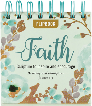 Flipbook titled 'Faith' with floral design and inspirational text on a light green background
