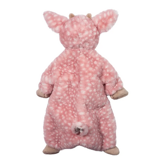 Farrah the Pink Fawn Sshlumpie plush by Douglas Baby in soft pink spotted fabric
