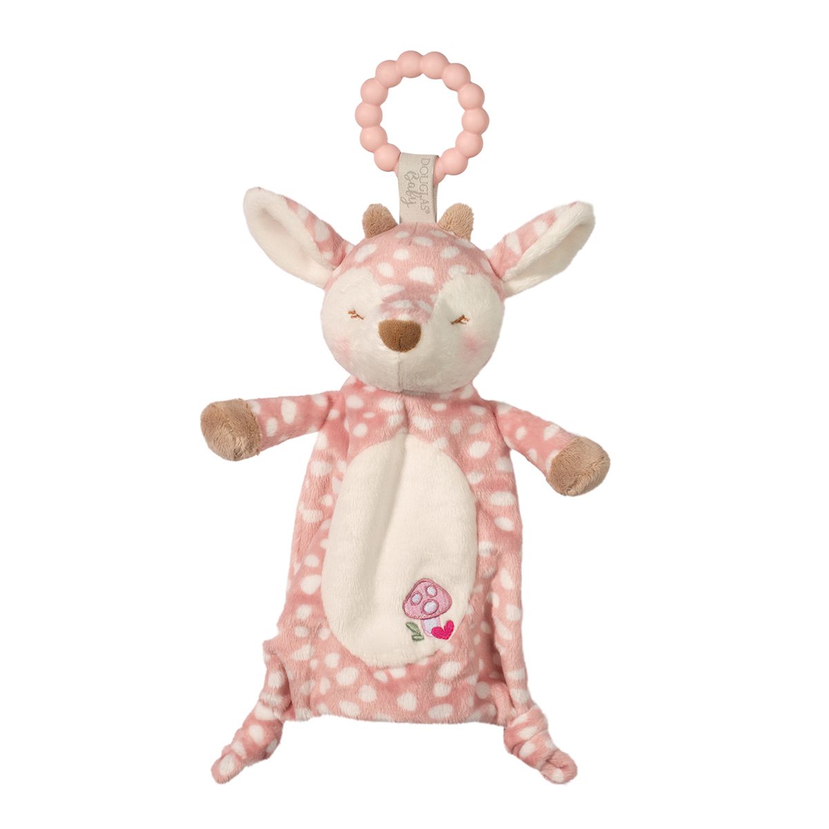Farrah the Pink Fawn baby teether plush by Douglas Baby with silicone teething ring