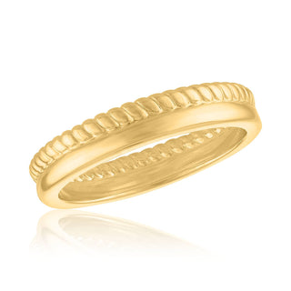 Gold Stacked Rope Band Ring