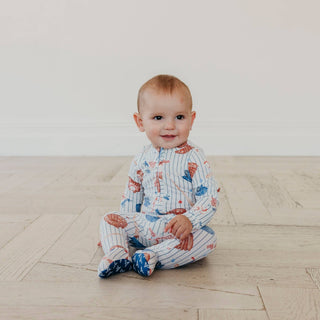 All Star Baseball Zip-Up Footie Pajama