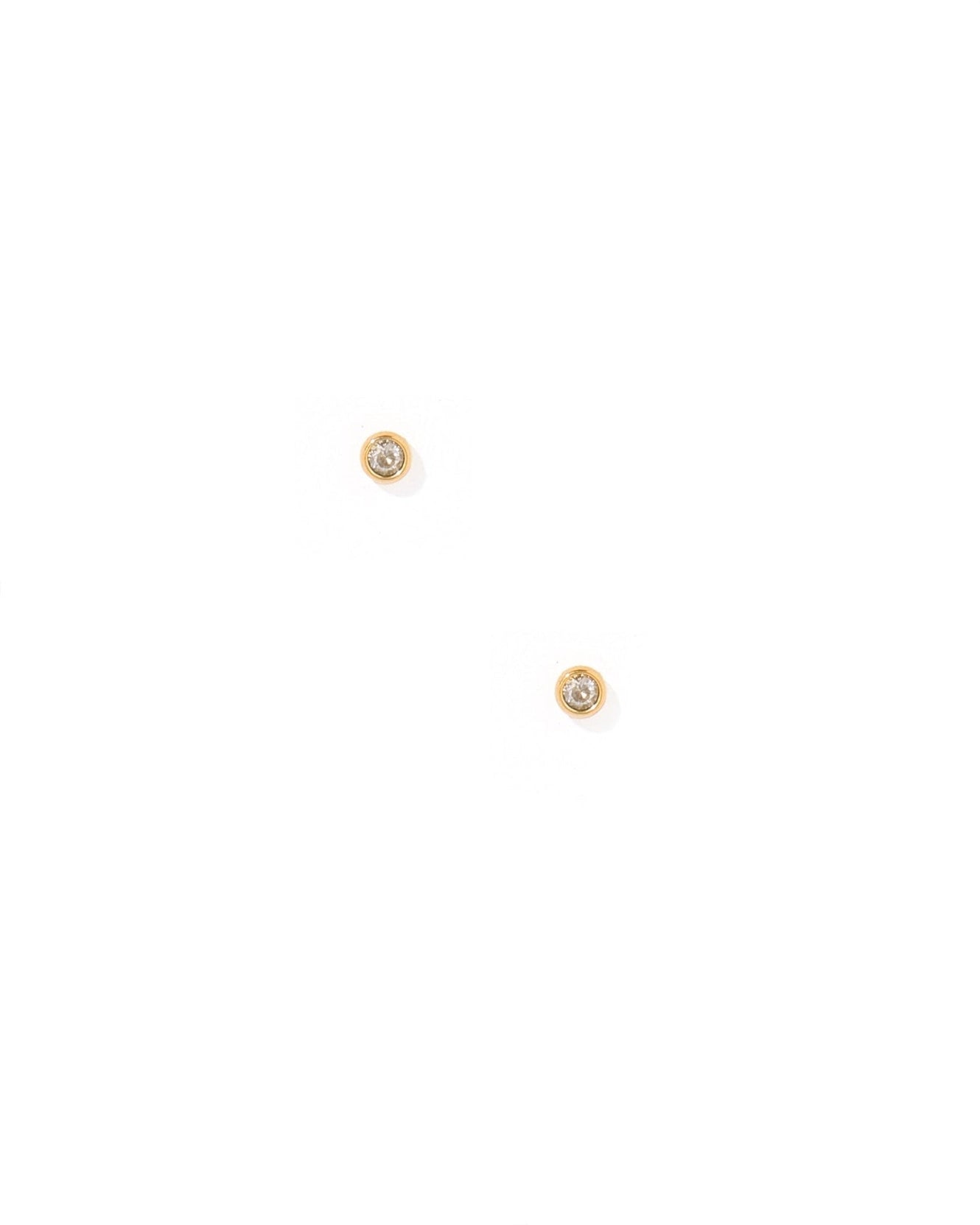 Cooper Micro Clear Gold Screwback Stud Earrings