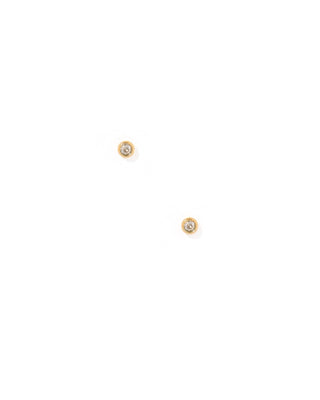 Cooper Micro Clear Gold Screwback Stud Earrings