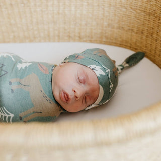 Atwood Woodland Top Knot Baby Hat