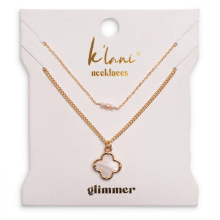 K'Lani Glimmer Gold Pearl Necklace Set