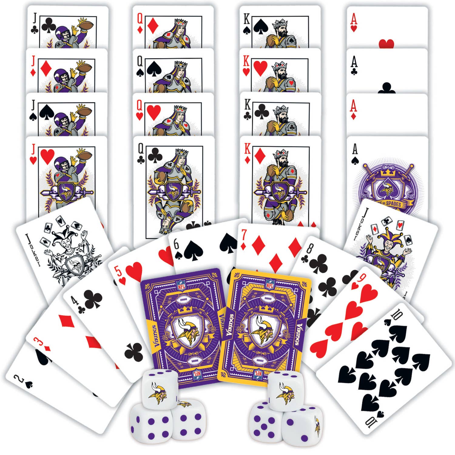 Minnesota Vikings 2-Pack Playing Cards & Dice Set